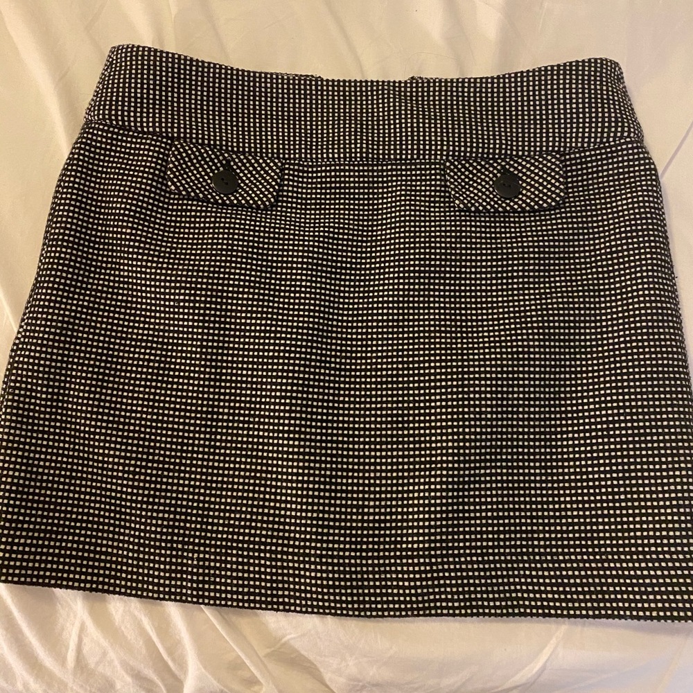 Gap Black + White Plaid Mini Skirt Size 6